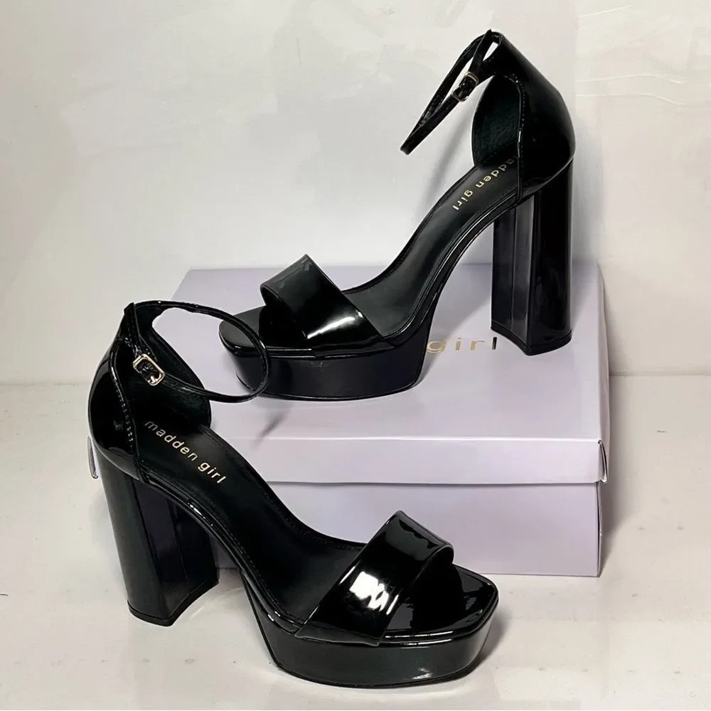Madden Girl Square-toe ankle-strap platform sandals
